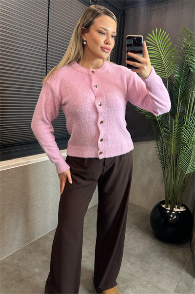 Pembe Premium Yumoş Hırka