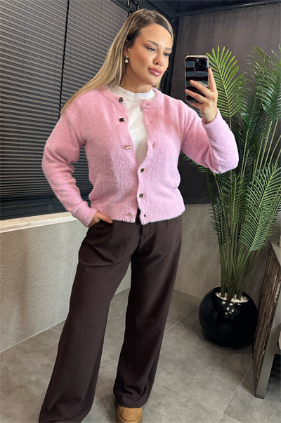Pembe Premium Yumoş Hırka