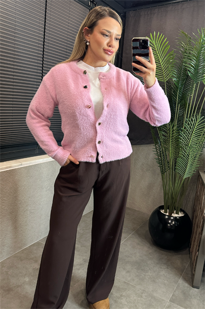 Pembe Premium Yumoş Hırka
