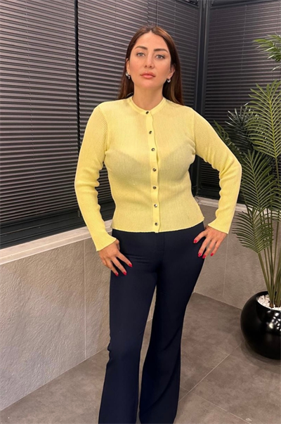 Sarı Simli Merserize Hırka