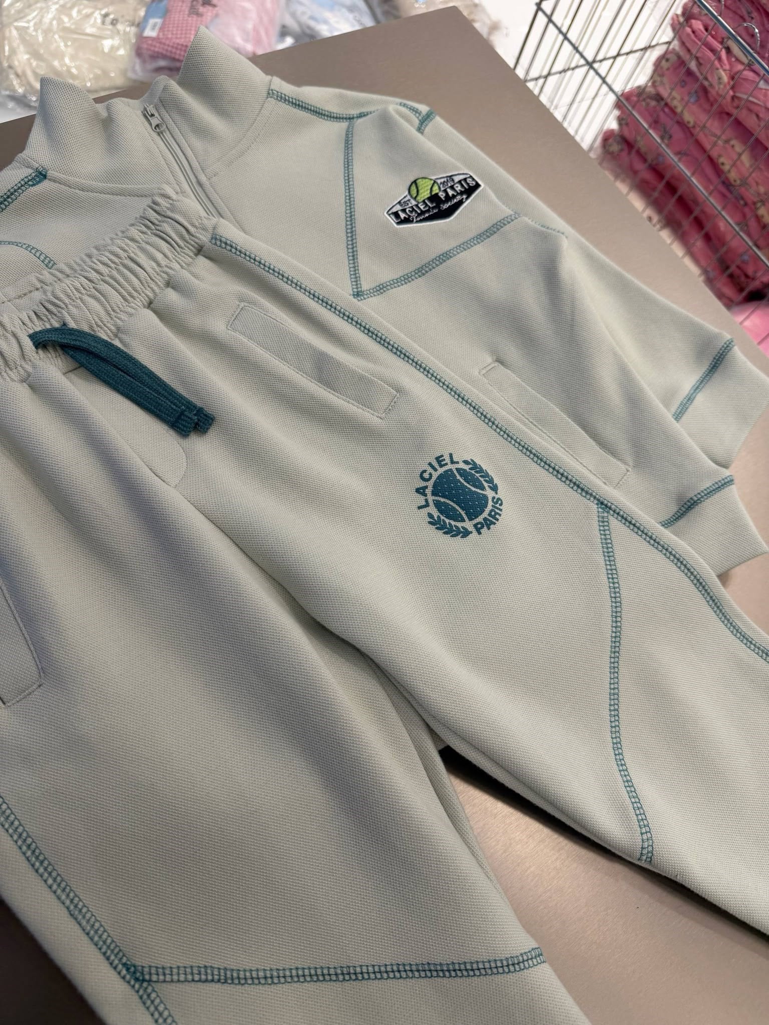  Erkek Çocuk Tenis Baskılı Dik Yaka Sweatshirt Ve Jogger Eşofman Takımı