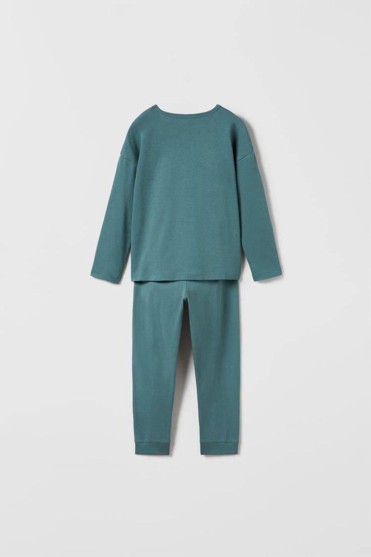 Amongus Baskılı Pijama Ikili Takımı Yeşil