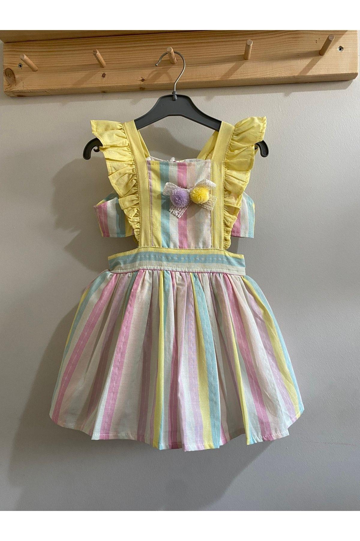 Elbise Ponpon Pembe
