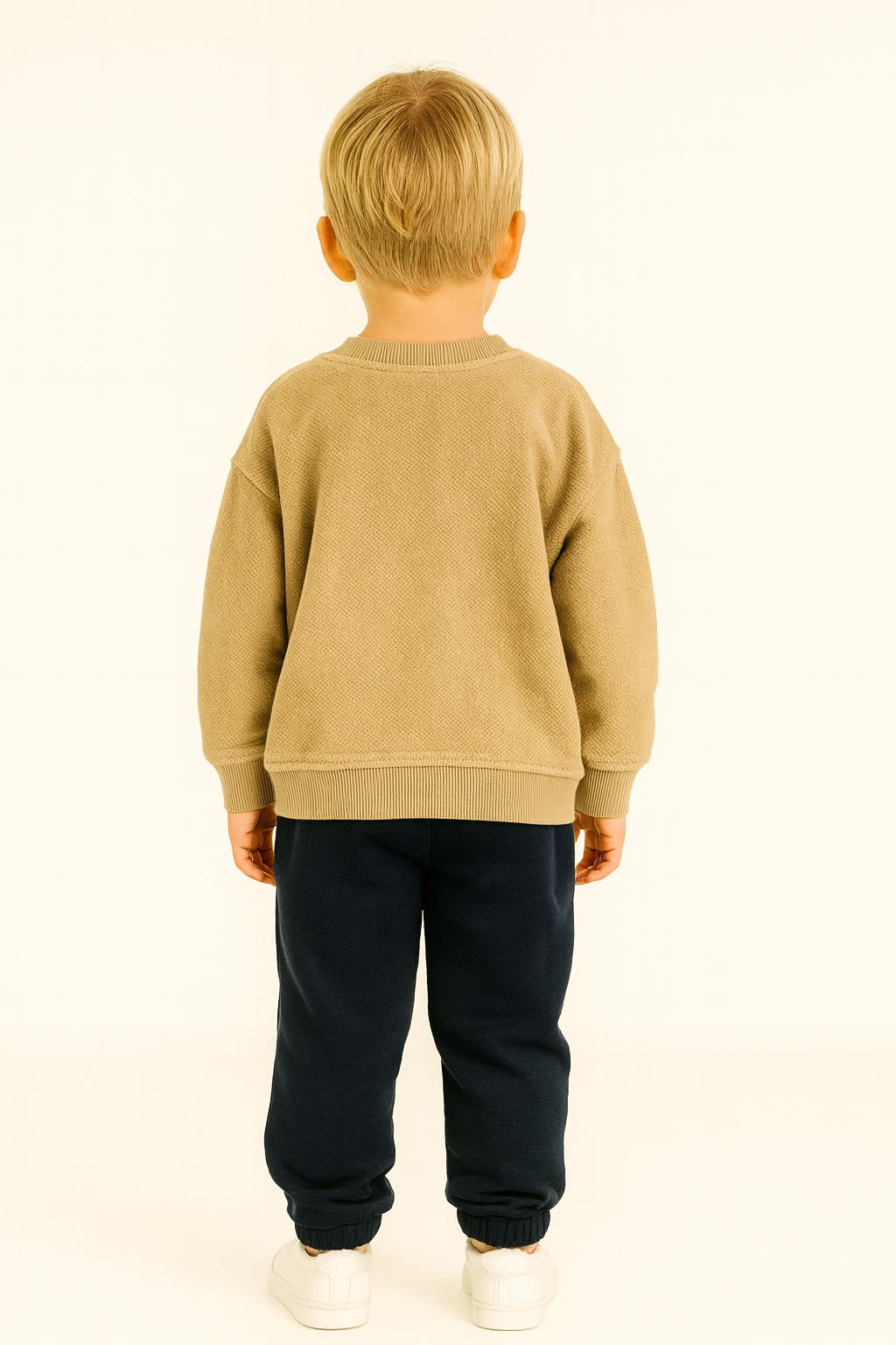 Erkek Çocuk Pelüş Sweat Eşofman Alt Takım Kahverengi