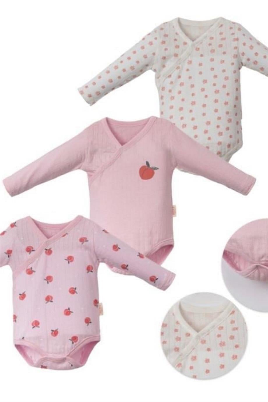 Kız Bebek Enegu 3'Lü Body Pembe