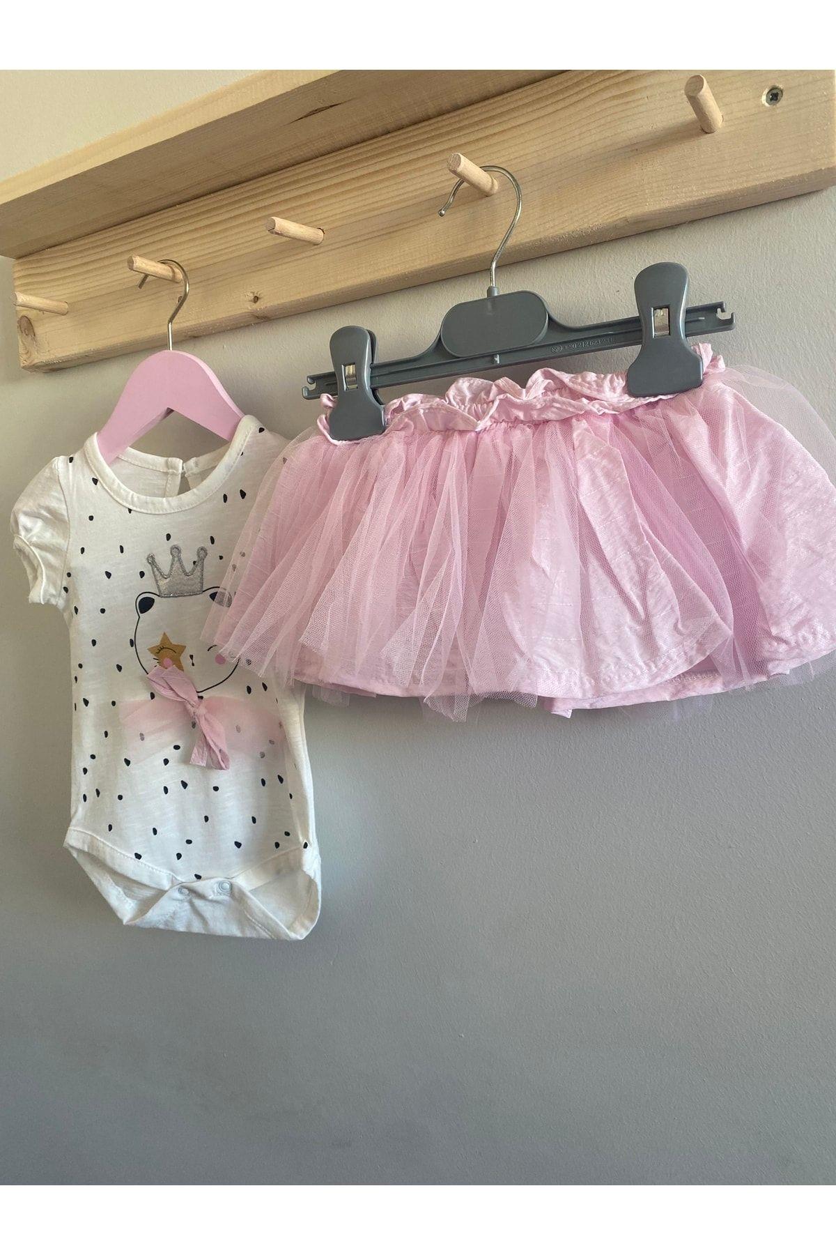 Kız Bebek Queen Cat Takım 2 Li Pembe