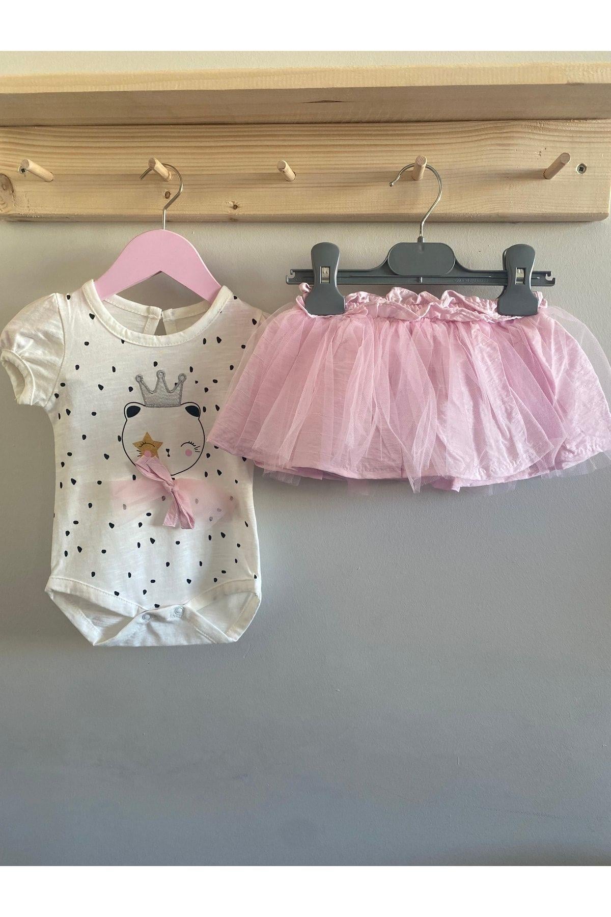Kız Bebek Queen Cat Takım 2 Li Pembe