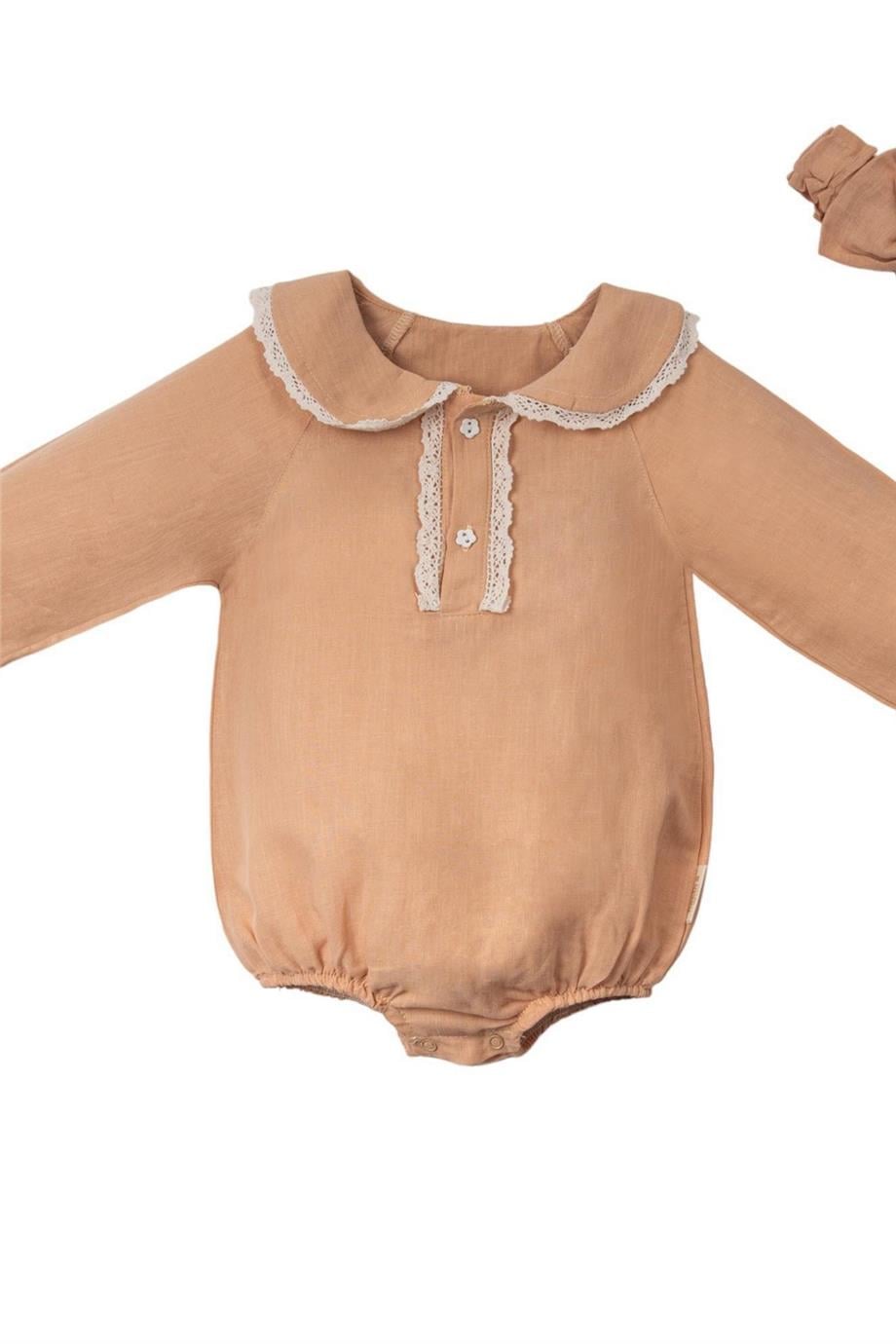 Kız Bebek Varşova Soft Body Bandanalı Kahverengi