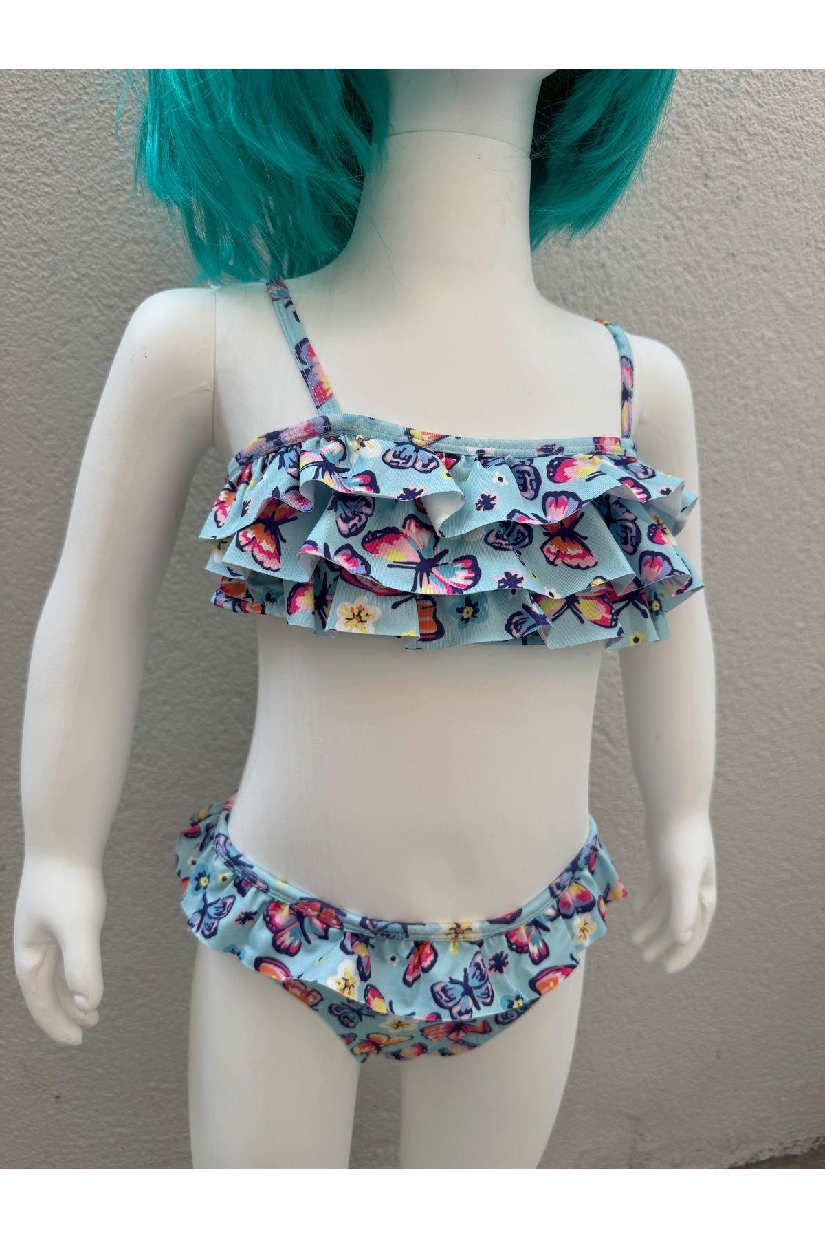 Kız Çocuk Bikini Takımı Mavi