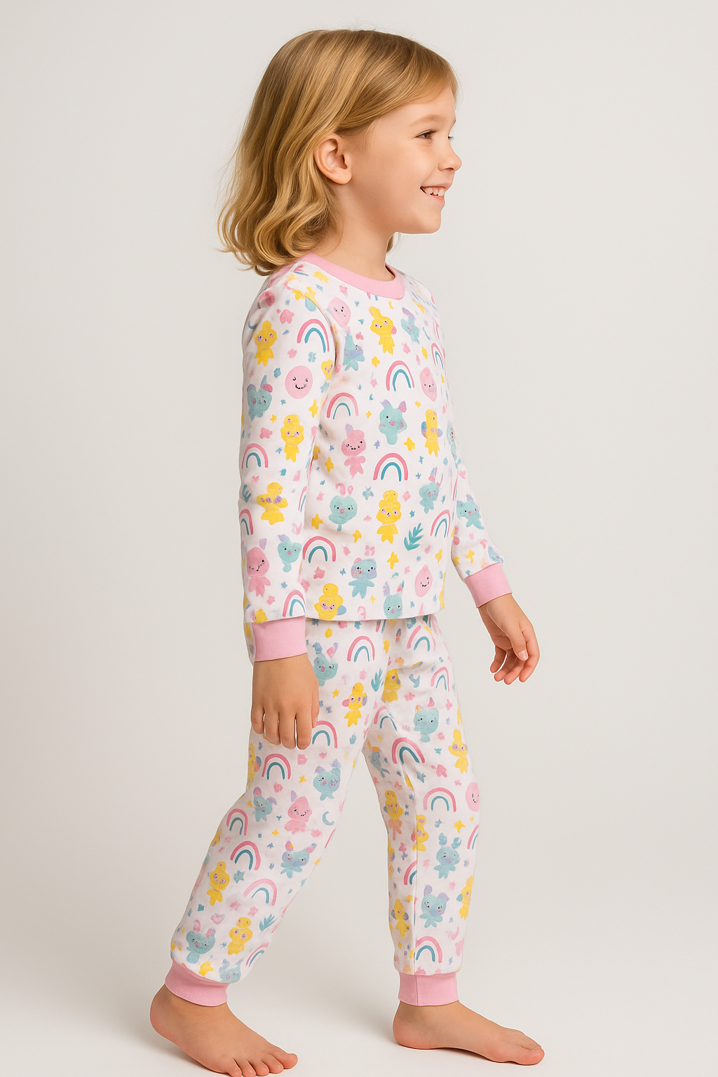 Kız Çocuk Pijama Takımı Pembe