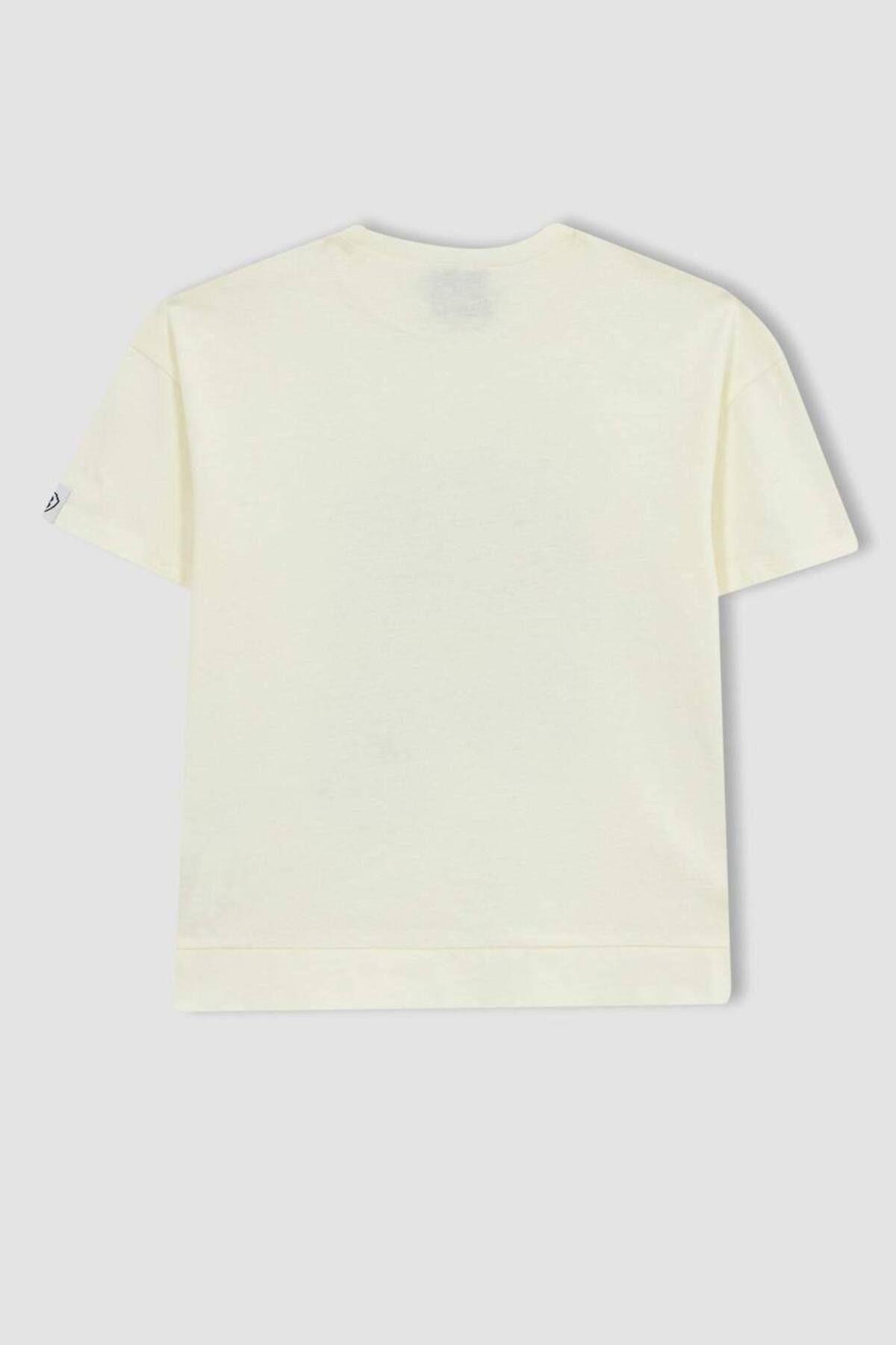 Kız Çocuk T-Shirt Tazmanya Krem