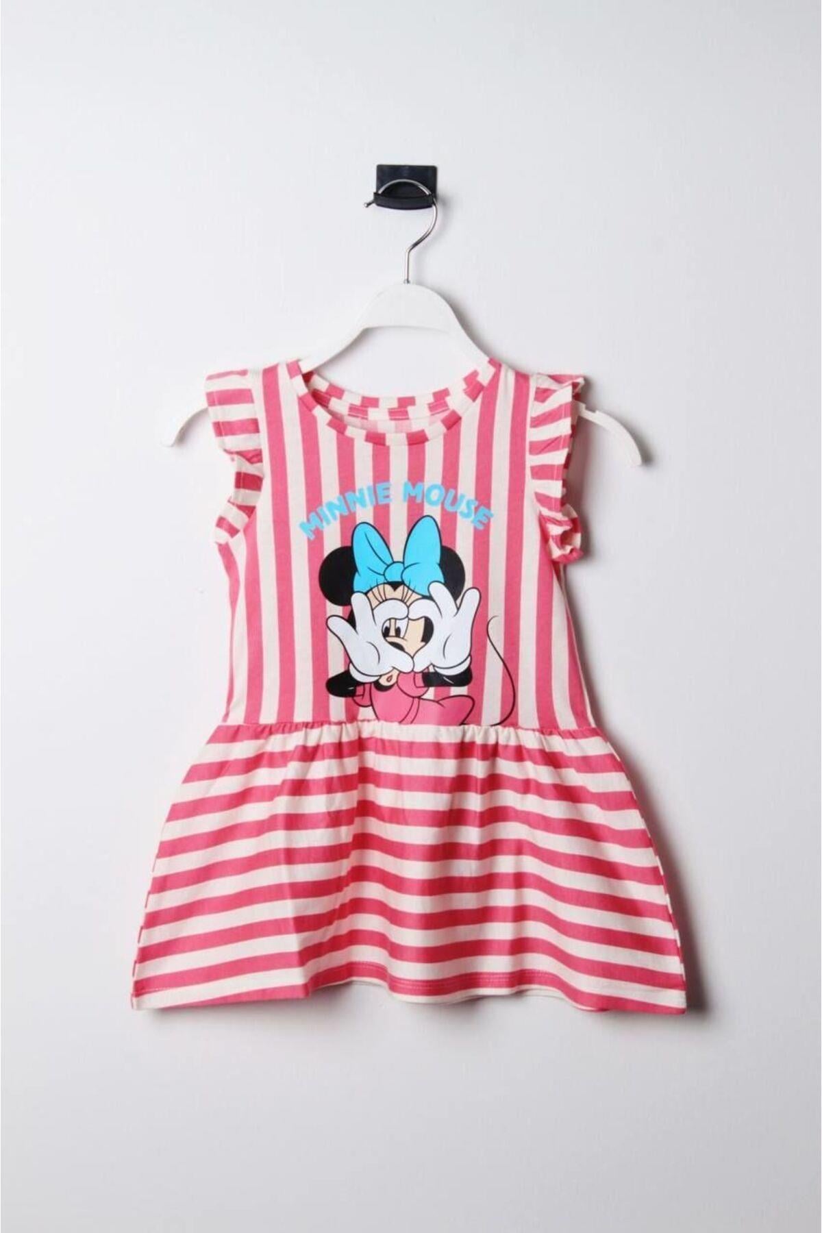 Minnie Mouse Yazlık Elbise 2-10 Yaş Arasi Kırmızı