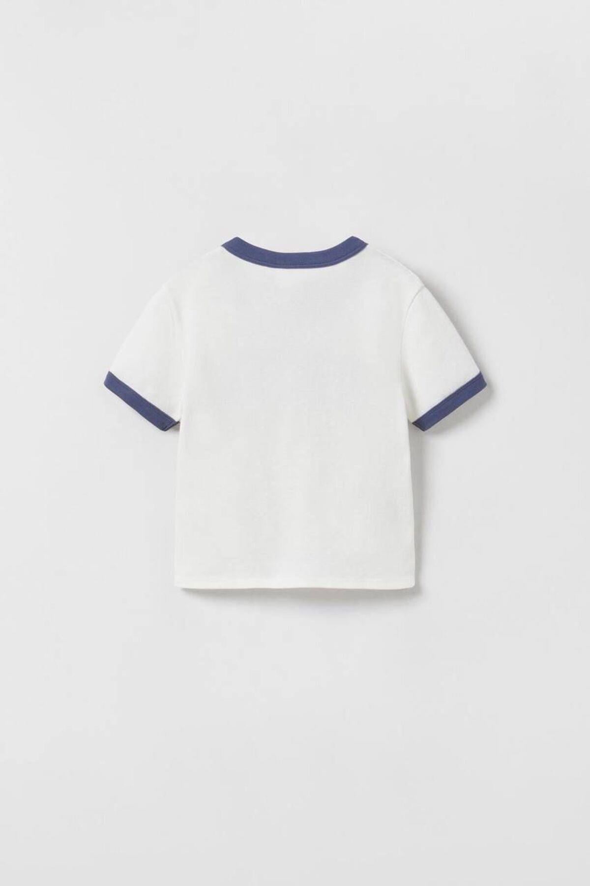 New York Yazılı Crop Tshirt Beyaz