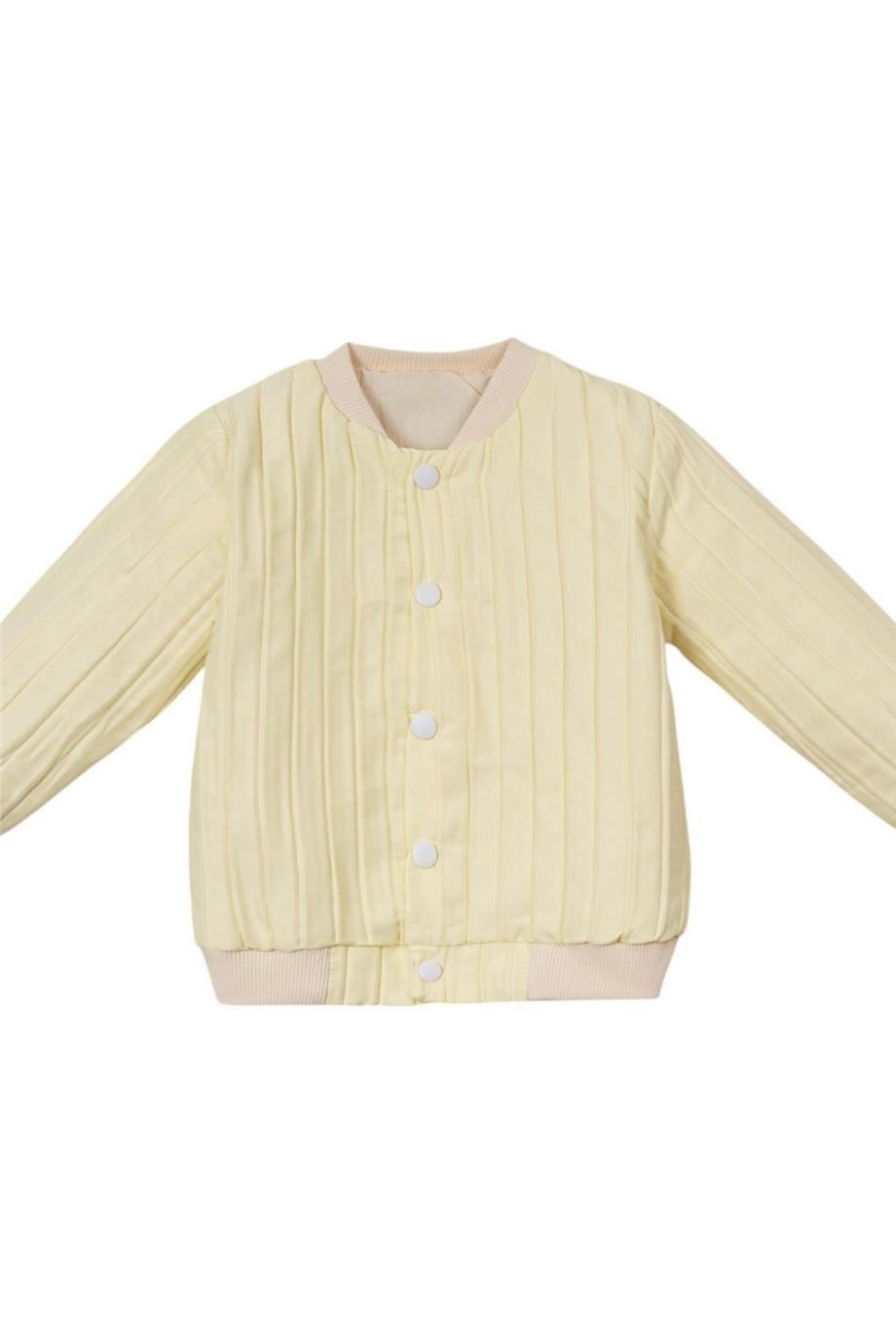 Unisex Kapitone Cıtcıtlık Ceket Krem