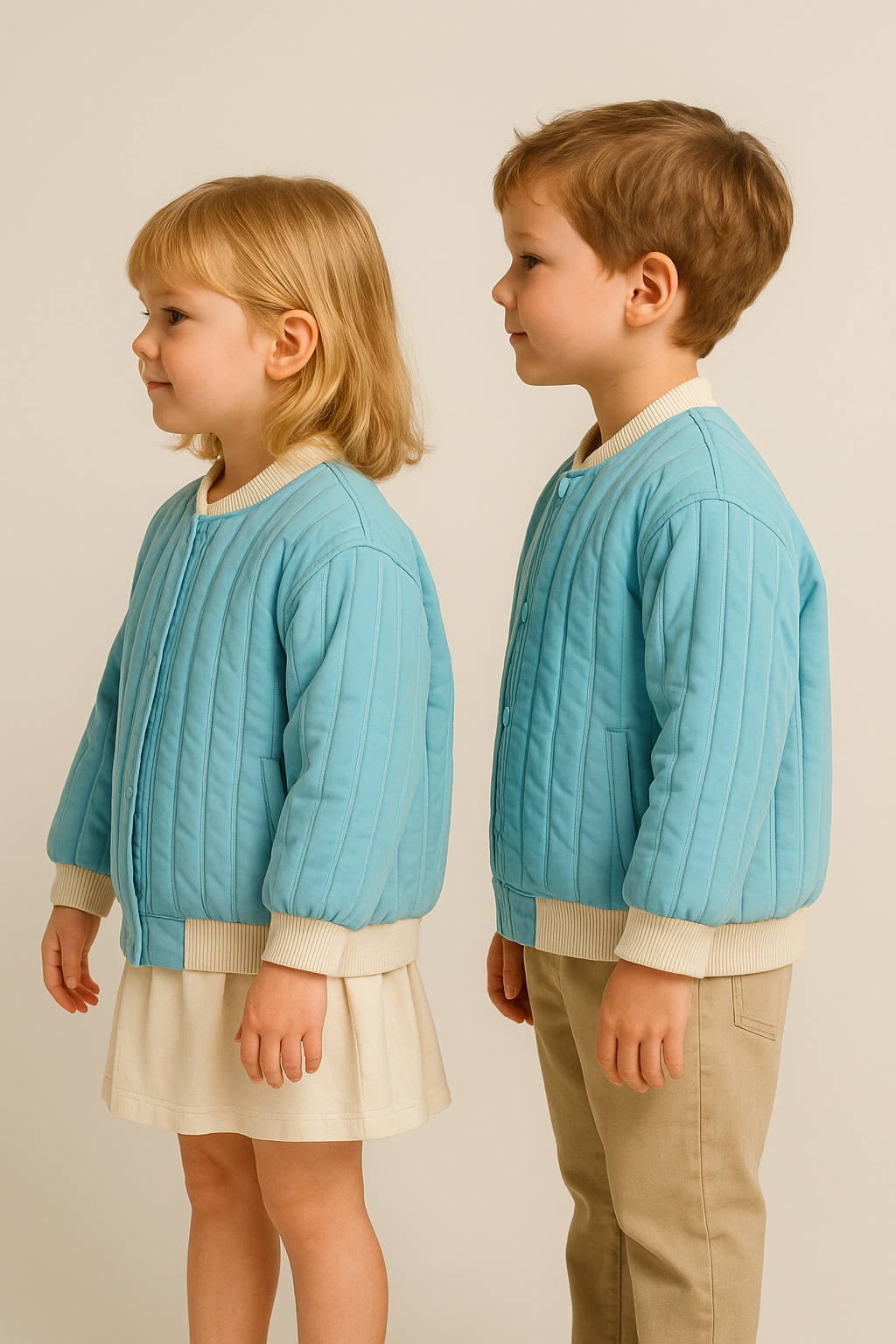 Unisex Kapitone Cıtcıtlık Ceket Mavi