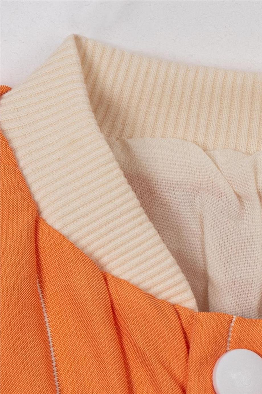 Unisex Kapitone Cıtcıtlık Ceket Turuncu
