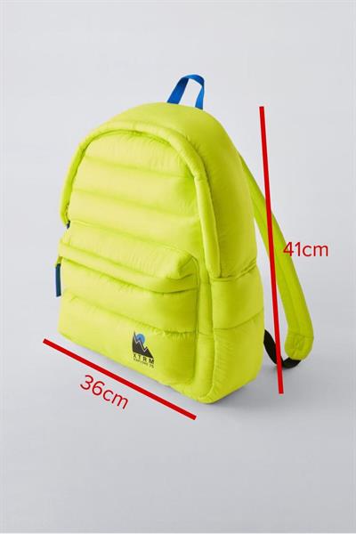 Dolumlu Neon Çocuk Okul Sırt Çantası Limon Yeşil