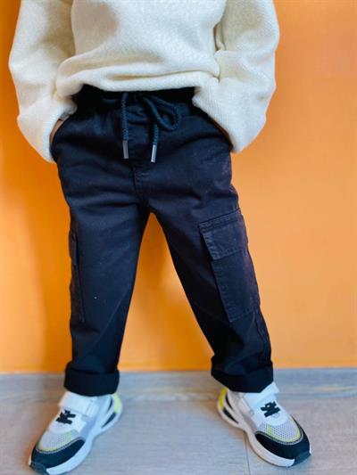 Erkek Çocuk Beli Lastikli Jogger Pantolon Siyah