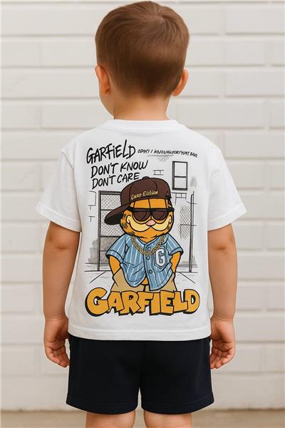 Erkek Çocuk G Baskılı T-Shirt-Şort Alt-Üst Takım Siyah