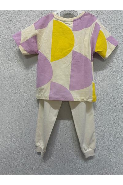 Erkek Çocuk Geometrik Desenli Alt-Üst Takım Krem