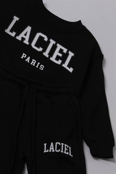 Erkek Çocuk Laciel Paris Eşofman Takımı Siyah