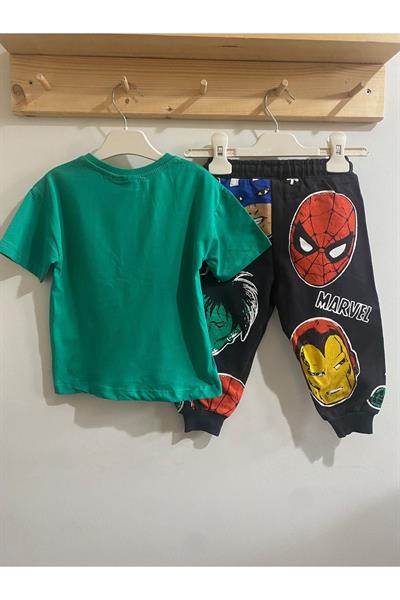 Erkek Çocuk Marvel Alt-Üst Takım Yeşil