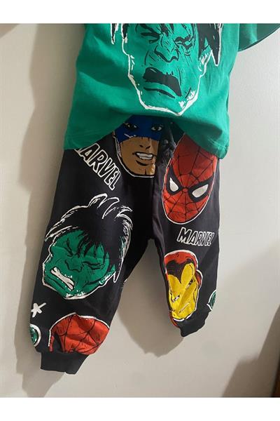 Erkek Çocuk Marvel Alt-Üst Takım Yeşil