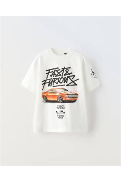 Erkek Çocuk T-Shirt Fast&Furıons Beyaz