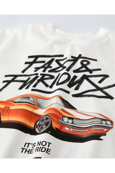 Erkek Çocuk T-Shirt Fast&Furıons Beyaz