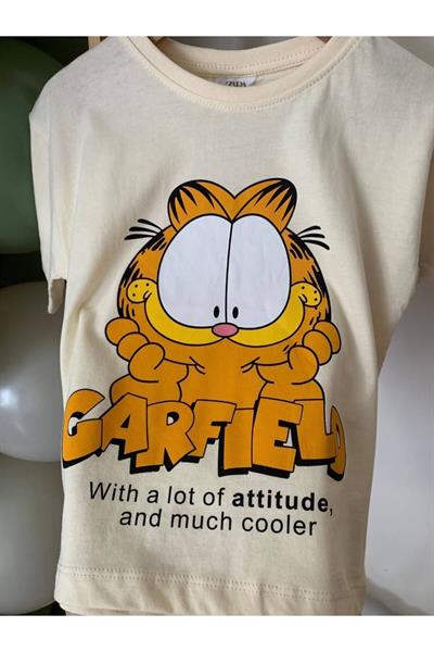 Garfield Şortlu Takım Sari