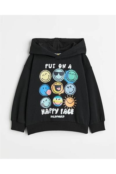 Kapüşonlu Çocuk Sweatshirt Siyah