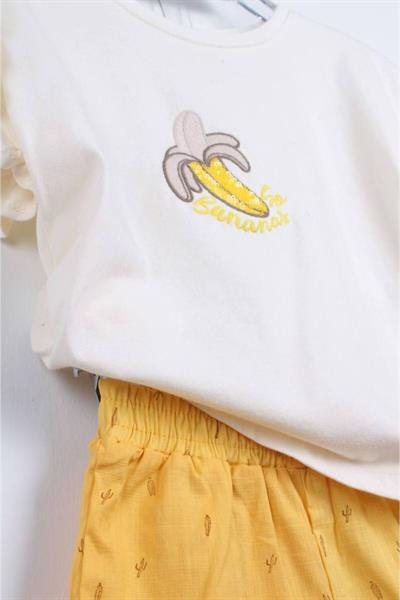 Kız Çocuk Bananas Dokuma Şortlu Alt-Üst Takım Sarı