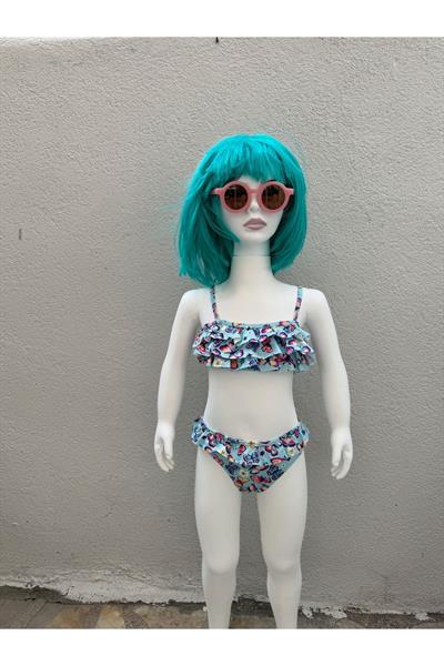 Kız Çocuk Bikini Takımı Mavi