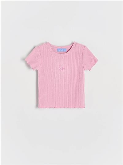 Kız Çocuk Kuğu Desenli Fitilli Alt-Üst Takım Pembe