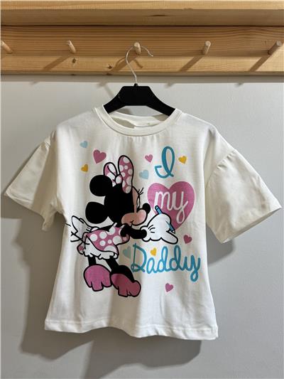 Kız Çocuk My Daddy Yazılı T-Shirt Beyaz