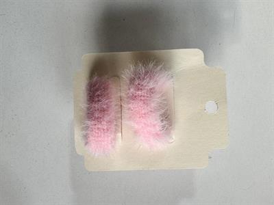 Kız Çocuk Peluşlu 2li Latik Toka pembe 
