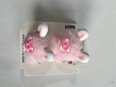 Kız Çocuk Peluşlu 2li Latik Toka pembe 