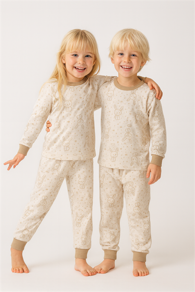 Kız Çocuk Pijama Takımı Beyaz