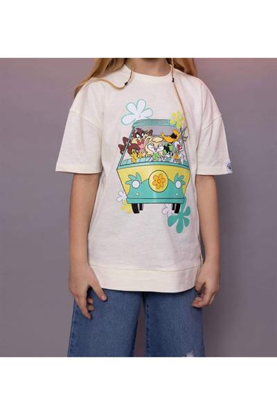 Kız Çocuk T-Shirt Tazmanya Krem