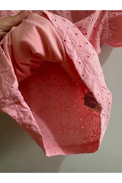 Kız Ocuk Fisto İşlemeli T-Shirt Pembe