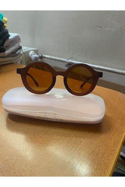 Kopya - Unisex Iskandinav Model Çocuk Güneş Gözlüğü Uv400 Korumalı Kahverengi