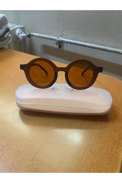 Kopya - Unisex Iskandinav Model Çocuk Güneş Gözlüğü Uv400 Korumalı Kahverengi
