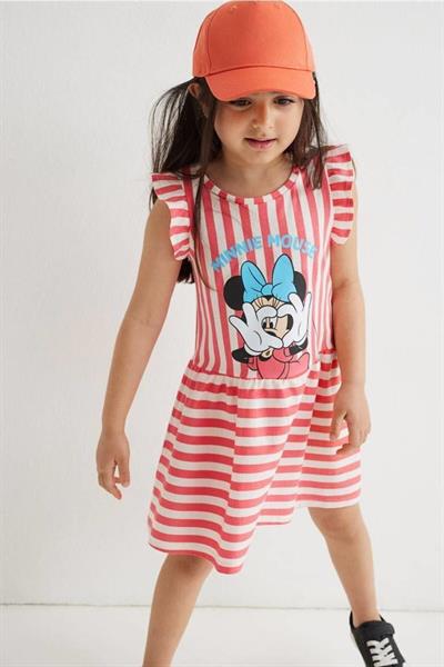 Minnie Mouse Yazlık Elbise 2-10 Yaş Arasi Kırmızı