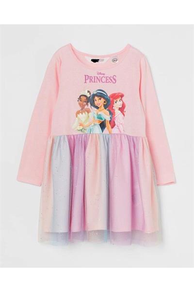 Tude Kids Yeni Sezon Kız Çocuk Prenses Tütülü Elbise Pembe