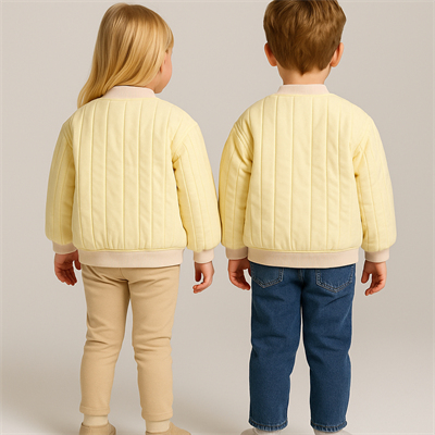 Unisex Kapitone Cıtcıtlık Ceket Krem
