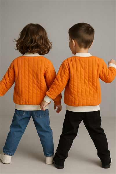 Unisex Kapitone Cıtcıtlık Ceket Turuncu