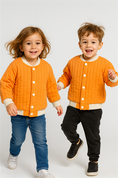 Unisex Kapitone Cıtcıtlık Ceket Turuncu