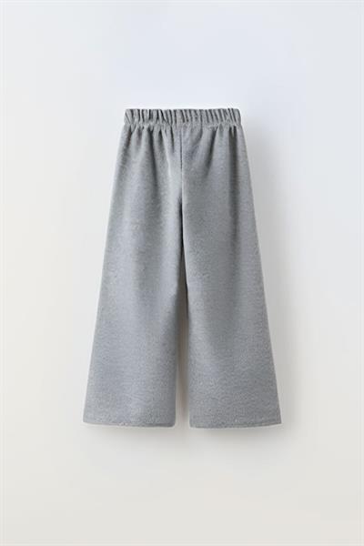 Wıde Leg Fitilli Kumaş Pantolon Gri