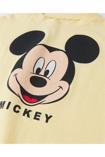Yeni Sezon Erkek Çocuk Mickey Mouse Sarı Renk Alt-Üst Takım Sarı