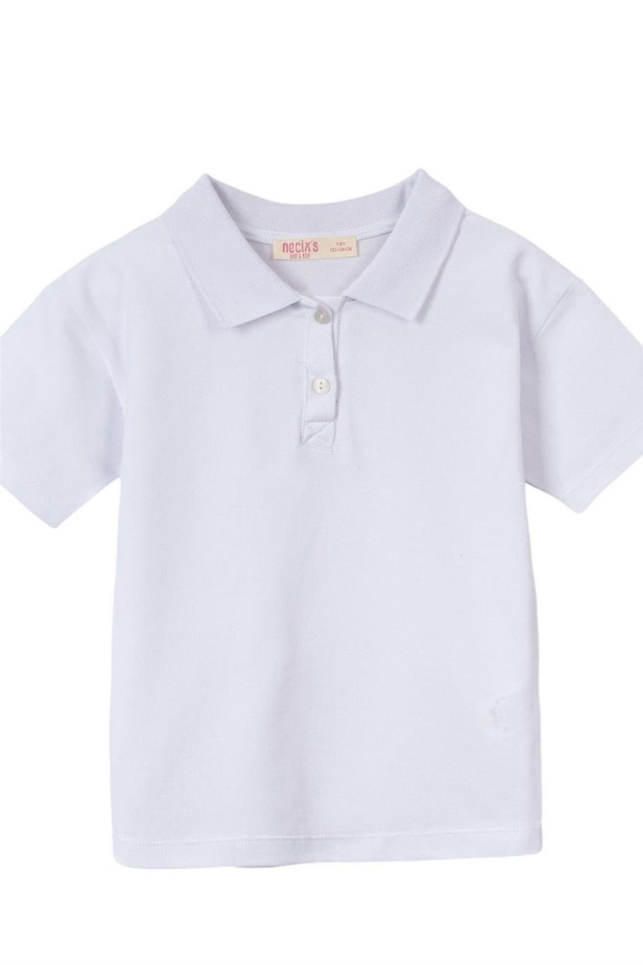 Erkek Çocuk Polo Yaka Kısa Kollu T-Shirt Beyaz